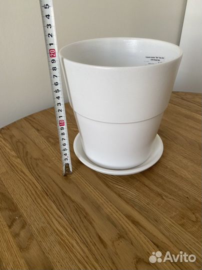 Горшок для цветов глина белый