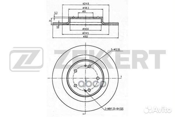 Диск торм. зад. Mitsubishi ASX 12- Outlander I