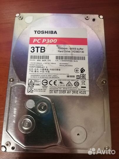 Жесткий диск toshiba P300