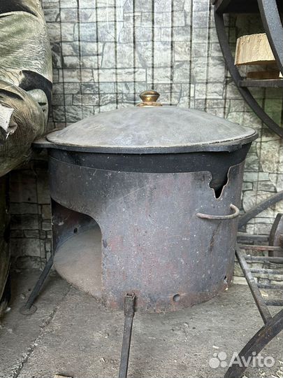 Казан чугунный 22 литра с печкой
