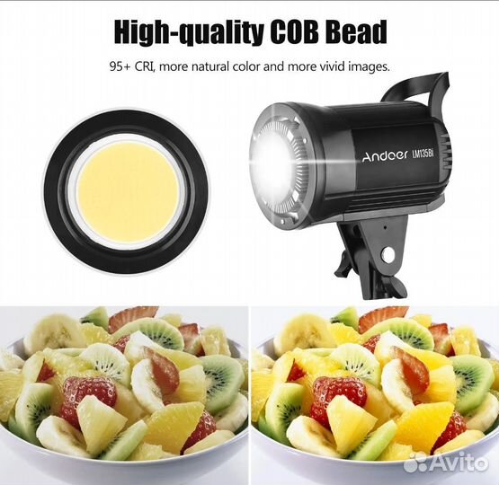 Яркий COB LED видеосвет Andoer LM135Bi и комплекты