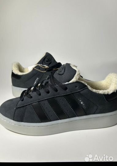 Кроссовки Adidas Campus Grey с мехом