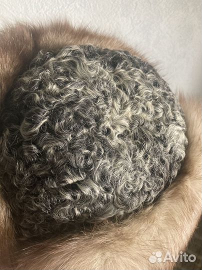 Шапка женская песец и каракуль