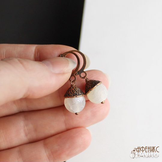 Серьги классические с Агатом