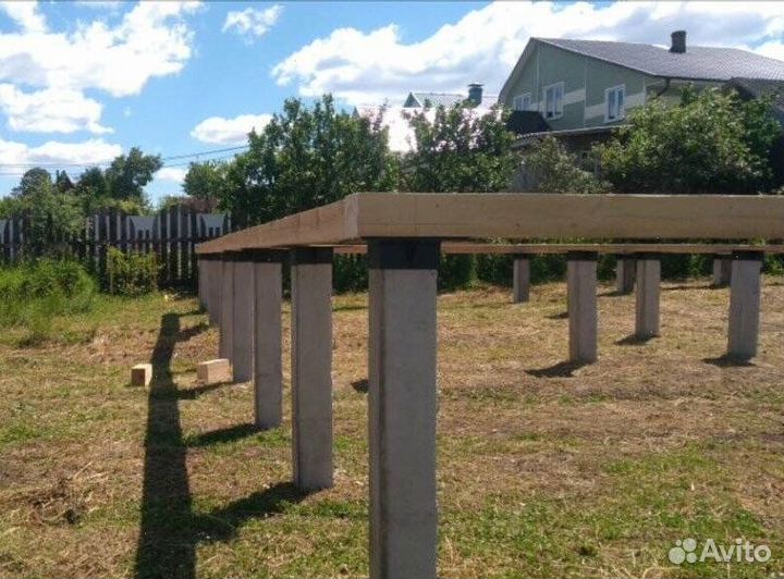 Жб сваи для дома из бревна