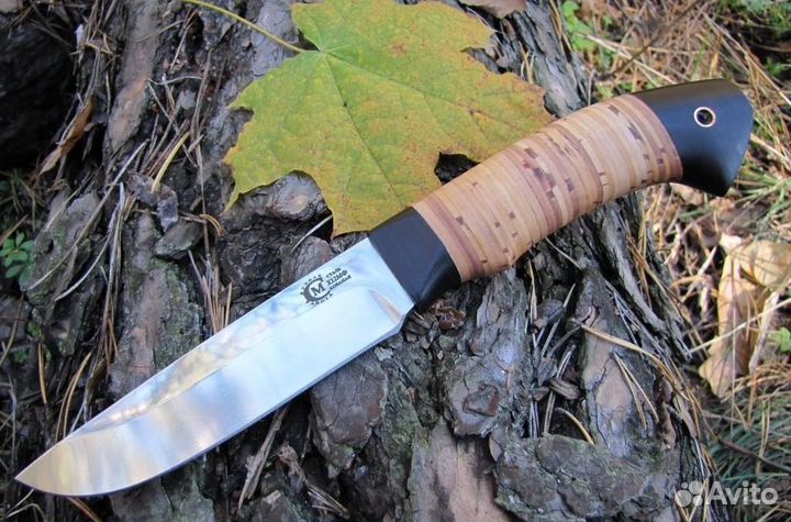 Нож кованый Ястреб Х12мф береста