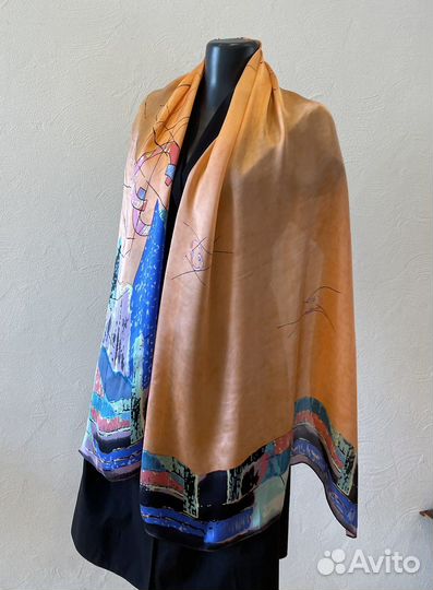 Шарф палантин натуральный шелк