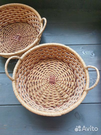 Корзина для хранения плетёная с ручками