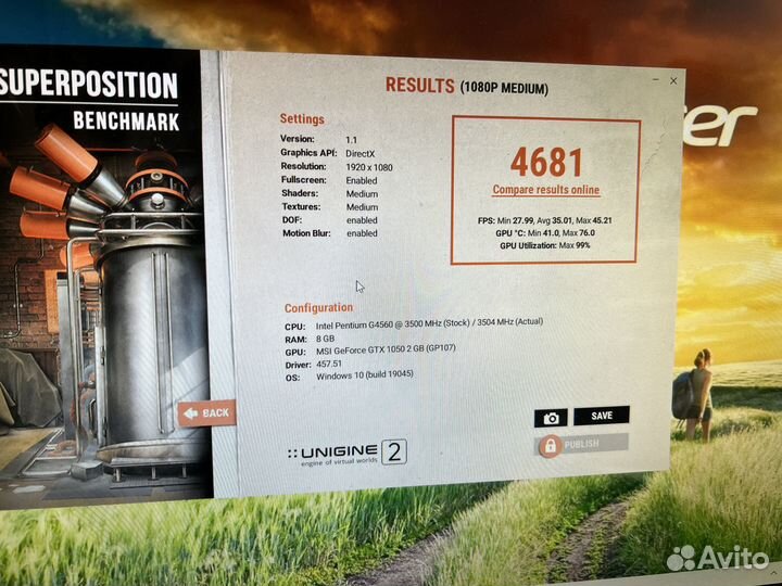 Системный блок Intel 3.5Ghz/ GeForce GTX 1050 2Gb