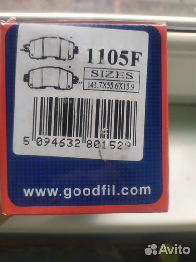 Передние колодки Goodwill 1105F на Ниссан