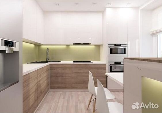 Кухня под потолок с раковиной