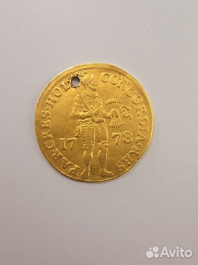 Золотая монета голландский дукат