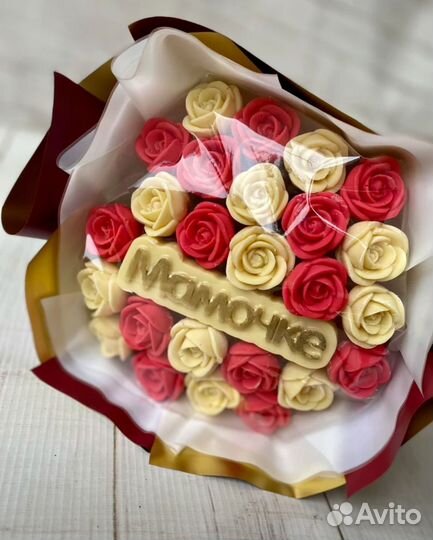 Розы,шоколад,букет,конфеты,ручная работа