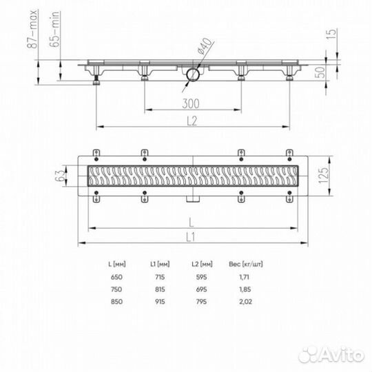 Душевой лоток Veconi Line Black 650