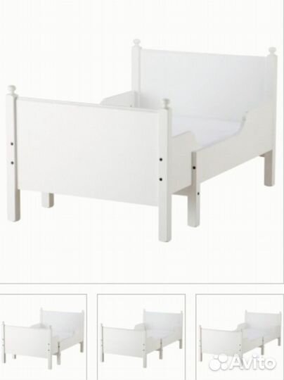 Детская раздвижная кровать IKEA leksvik с матрасом