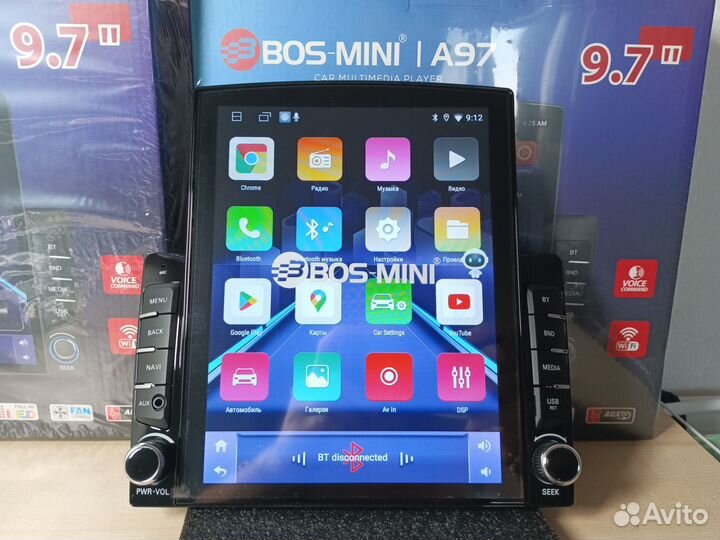 Tesla bos mini A97 4/64 Android car play Новая