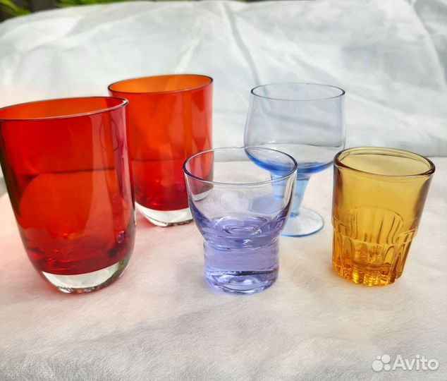 Рюмки, стаканы цветное стекло СССР