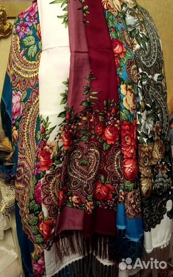 Платки шерсть русский стиль, все размеры и цвета