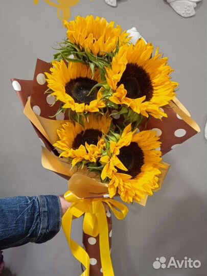 Букет Подсолнухи Цветы Гелиантус