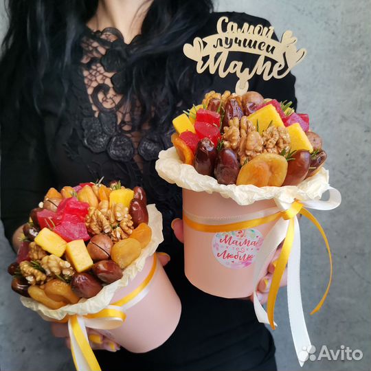 Съедобный букет из сухофруктов подарок маме жене