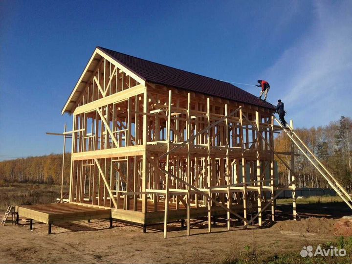Бригада строителей каркасный дом Видное