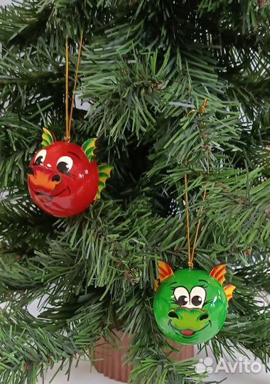 Елочная игрушка Шарик дракончик в ассортименте