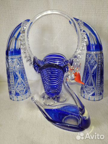 Посуда стекло кобальт СССР