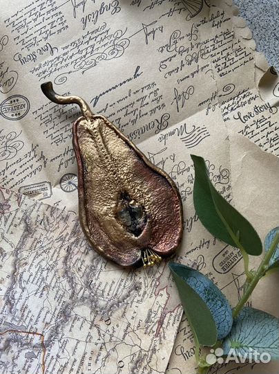 Брошь яблоко,груша