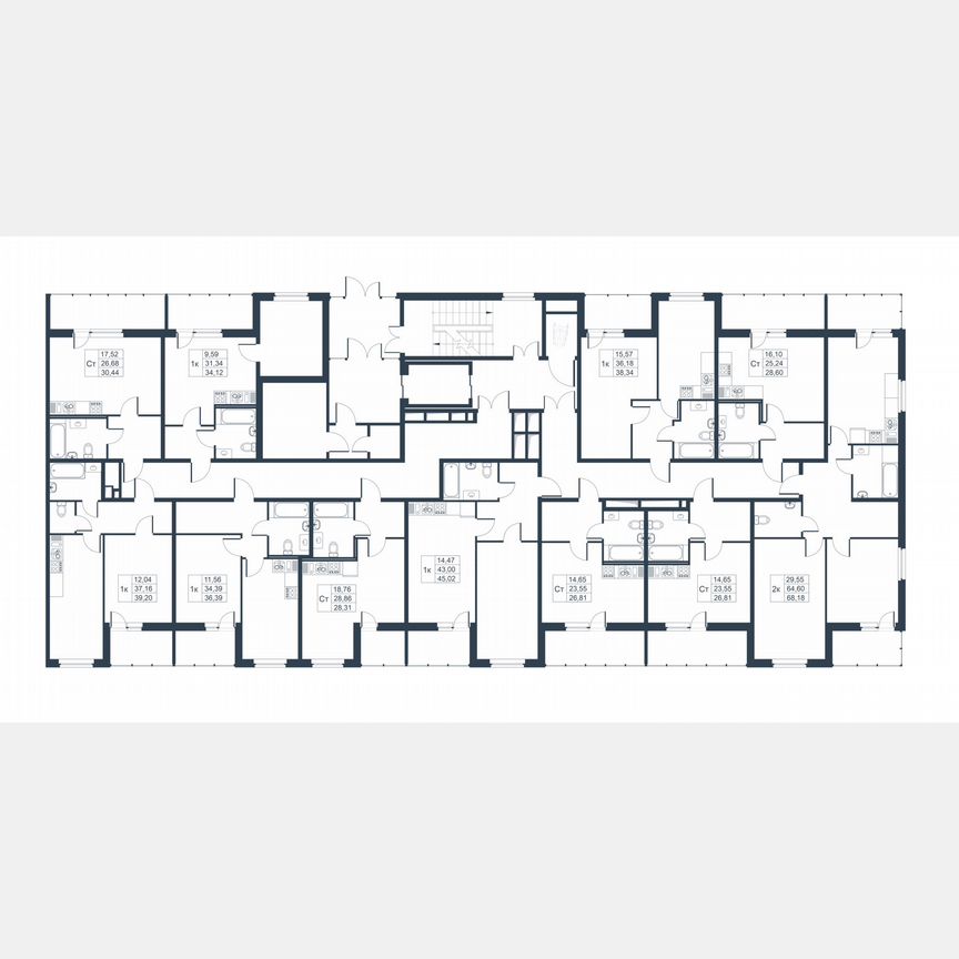 1-к. квартира, 42,8 м², 1/9 эт.