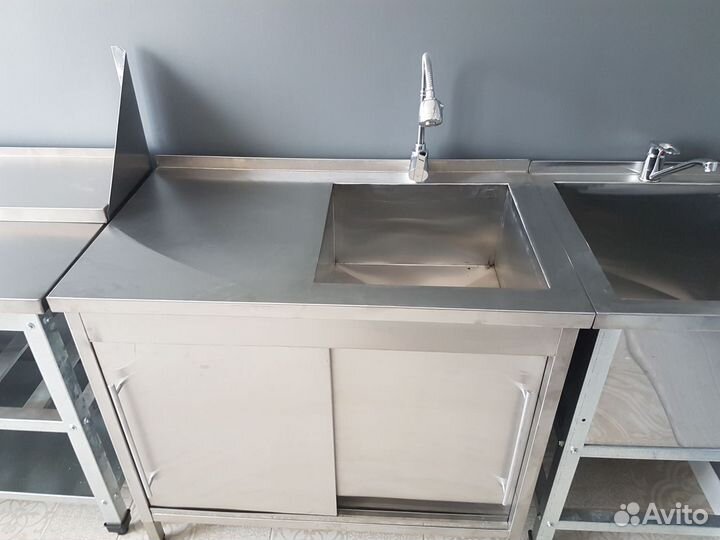 Стол-тумба купе из нержавейки для общепита