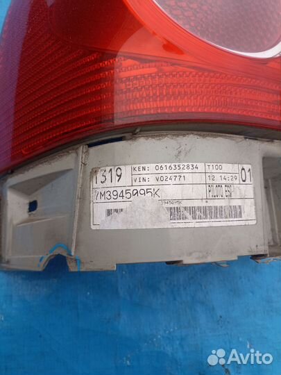 Фольксваген Шаран 1 рестайлинг 2 фонарь левый