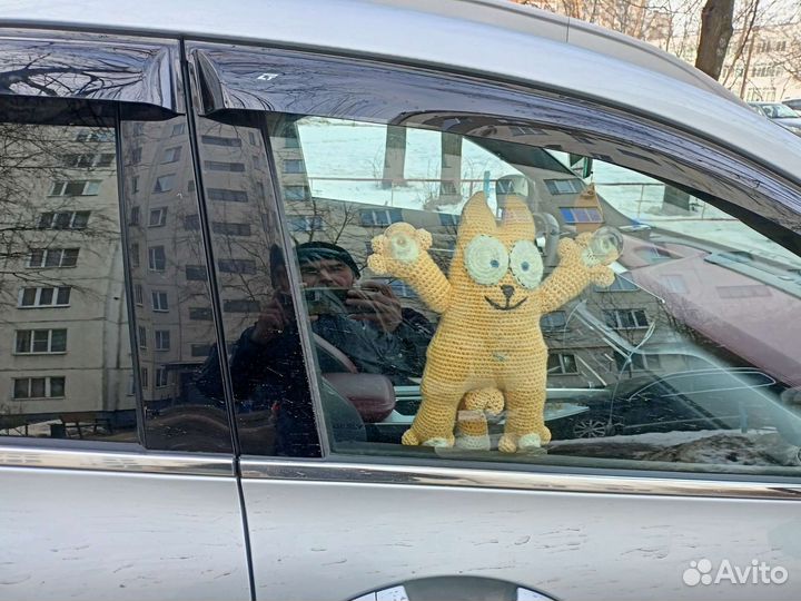 Кот саймон на присосках в авто