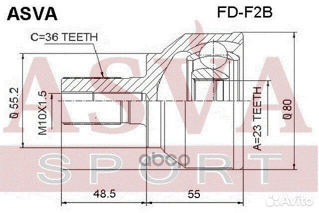 ШРУС внешний перед прав/лев FDF2B asva