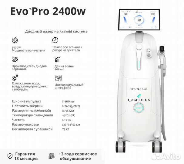 Аппарат для эпиляции Люминес Evo’Pro 2400в