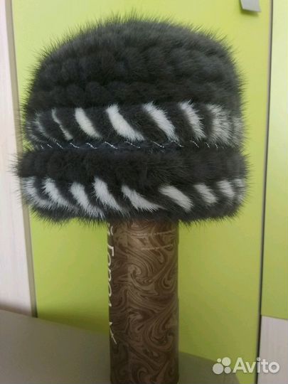 Шапка норковая вязанная