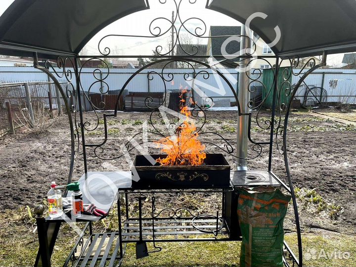 Мангал с крышей
