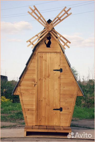 Дачный туалет деревянный с установкой еав 800