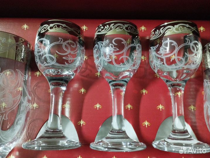 Набор фужеры и рюмочки (гусь хрустальный)