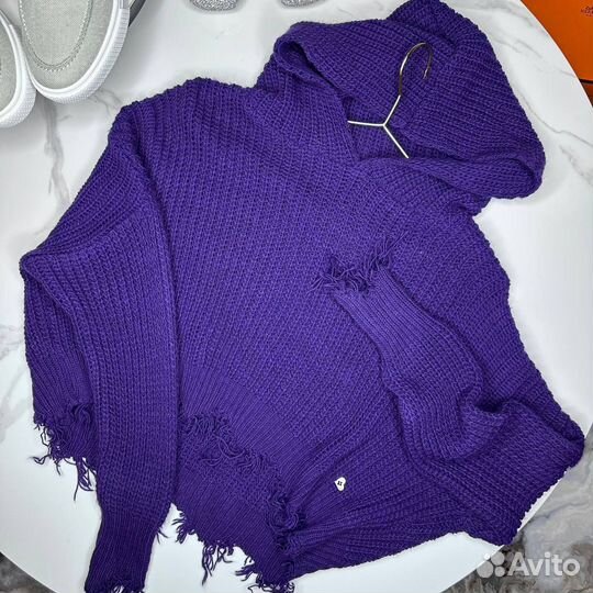 Кофточка фиолетовая вязанная