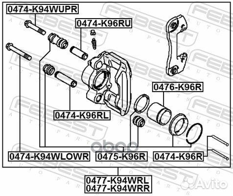 Суппорт тормозной задний правый 0477-K94WRR Febest