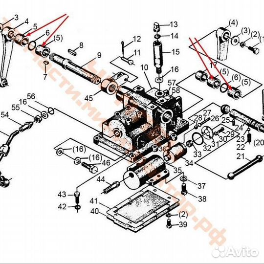 Втулка подъемного вала (пластик, Dнар.49, Dвнутр