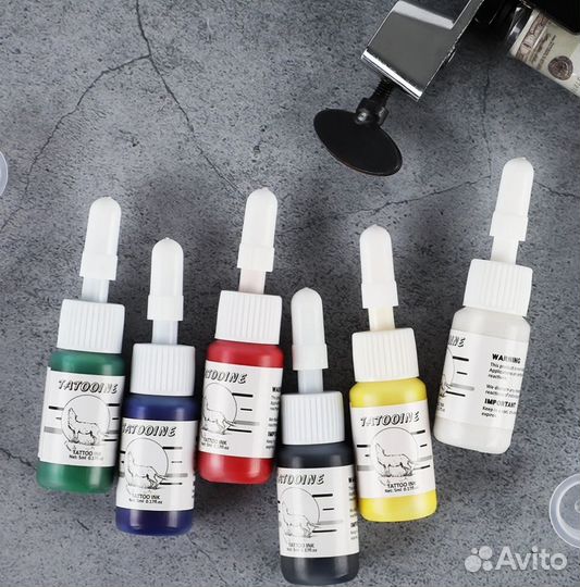 Новый комплект для тату с красками
