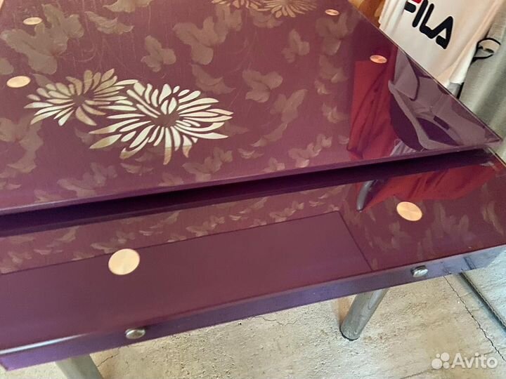 Стол стеклянный бу