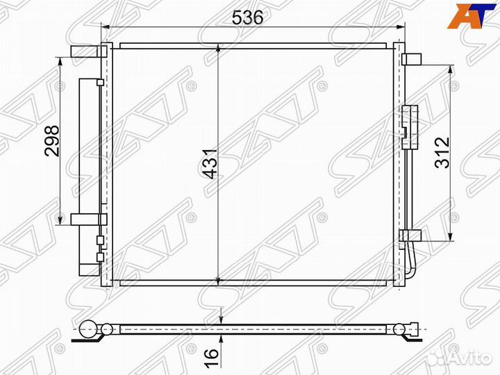 Радиатор кондиционера hyundai santa FE 13- 2.2D