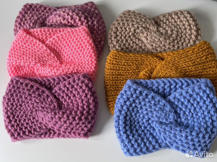 Повязка на голову из полушерсти ручная работа