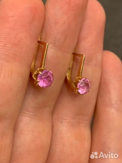 Серьги золотые 583 пробы СССР