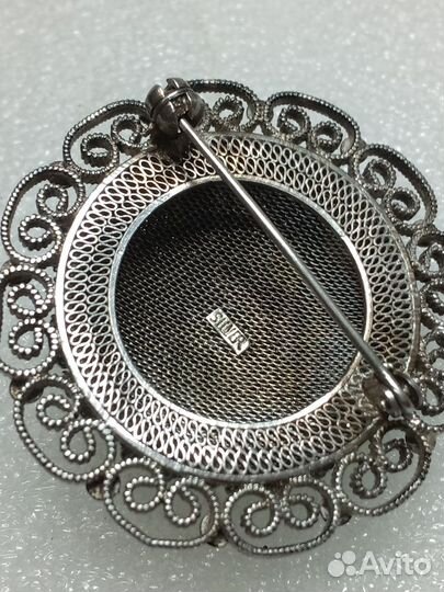 Брошь Антикварная с Бирюзой