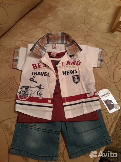 Новый костюм 3в1 Турция, 74см-9мес