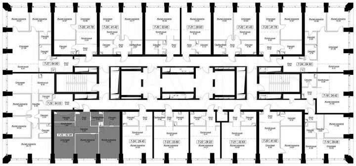 2-к. квартира, 64,1 м², 3/55 эт.