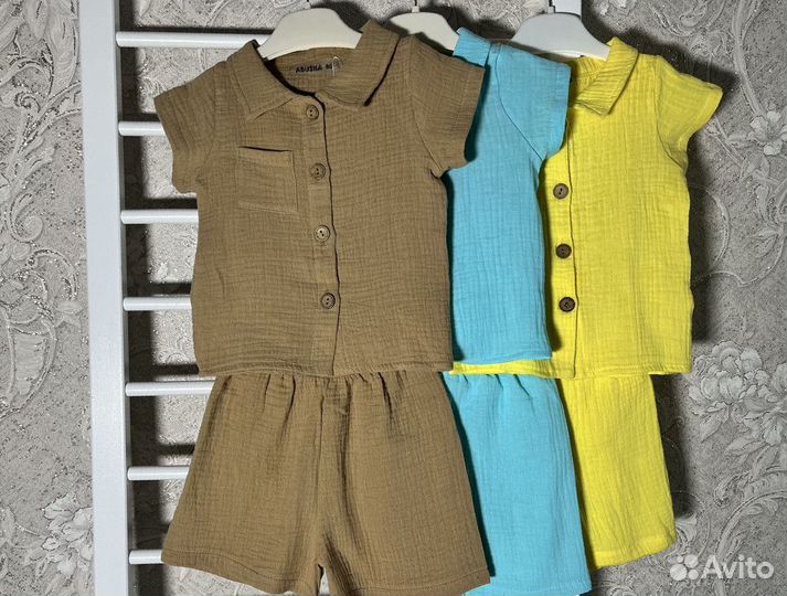 Муслиновый костюм для мальчика 80-98